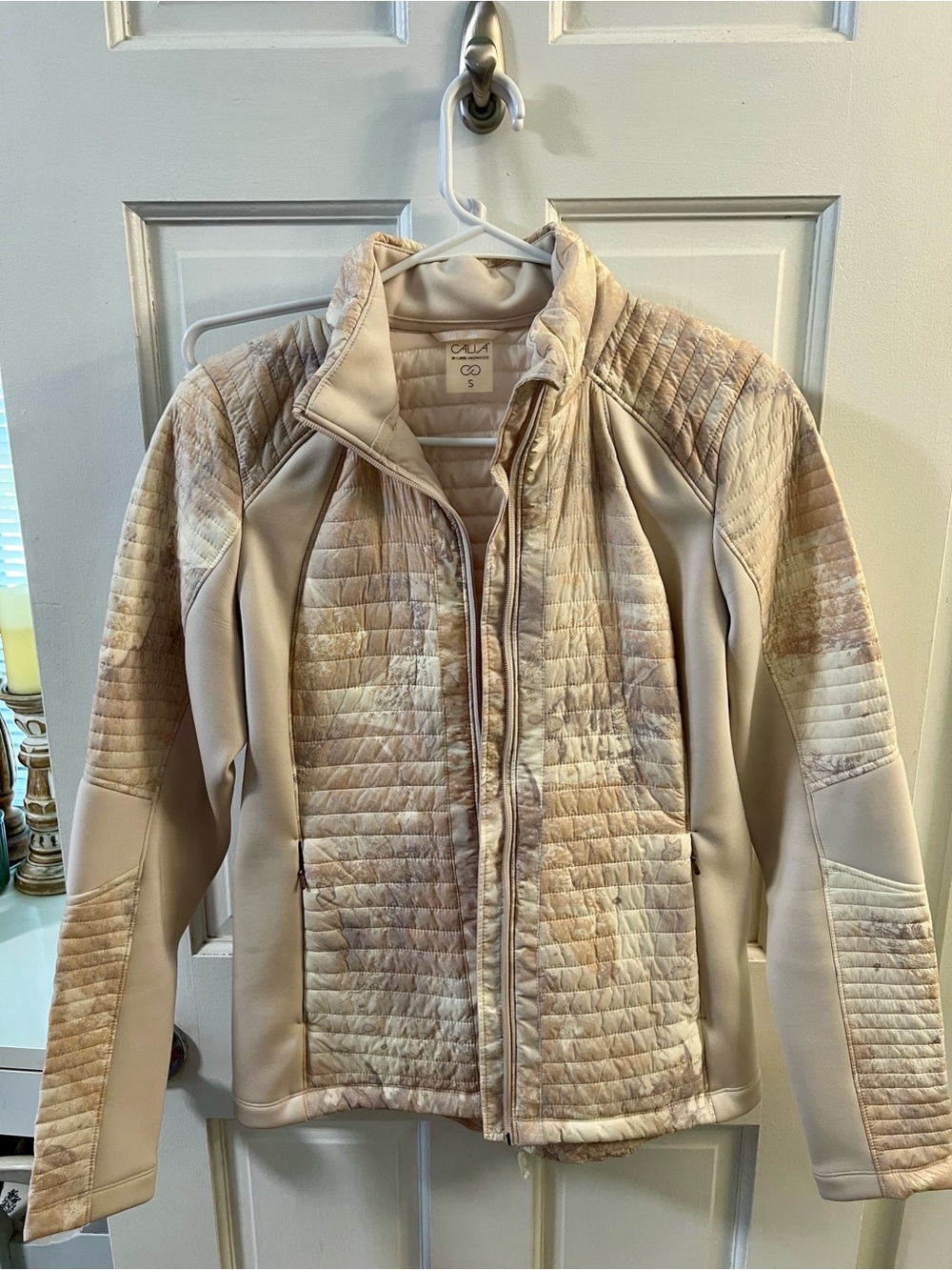 Calia Quilted Light Beige Women's Bomber Jacket